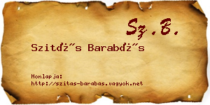 Szitás Barabás névjegykártya